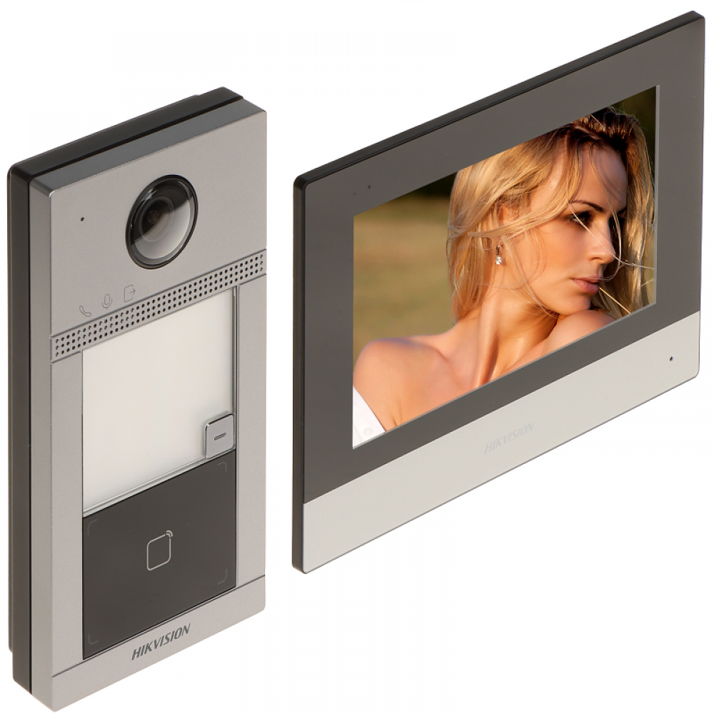 Видеодомофон IP Hikvision DS-KIS604-P(B), экран 7.0